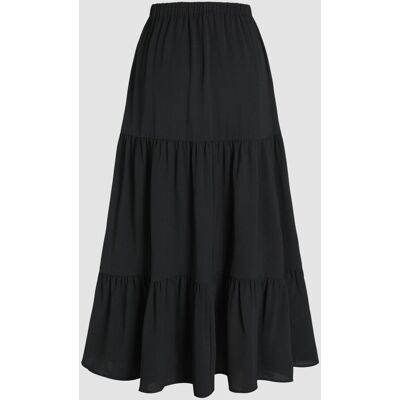 Hiccup Hoch geschnittener Maxi-Rock mit Schlitz Schwarz L Hiccup Hoch geschnittener Maxi-Rock mit Schlitz Schwarz L