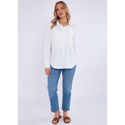 Gini London Weißes, strukturiertes Oversize-Sommerhemd Grün M/L Gini London Weißes, strukturiertes Oversize-Sommerhemd Grün M/L