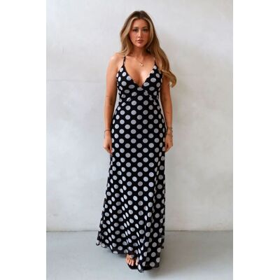 Hiccup Audrey Polka V-Ausschnitt Maxikleid Schwarz M Hiccup Audrey Polka V-Ausschnitt Maxikleid Schwarz M