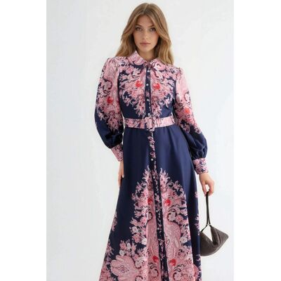 MSN Collection Maxikleid mit Paisley-Druck und Bindegürtel Mehrfarben S MSN Collection Maxikleid mit Paisley-Druck und Bindegürtel Mehrfarben S