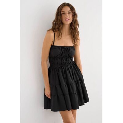 Hiccup Knot-Detail Baumwoll-Minikleid Schwarz L Hiccup Knot-Detail Baumwoll-Minikleid Schwarz L