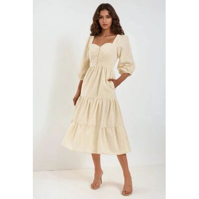 Hiccup Besticktes Herz-Kragen Maxikleid Stein M Hiccup Besticktes Herz-Kragen Maxikleid Stein M