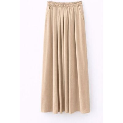 Mixray Hochtaillierter Maxi-Rock mit Kordelzugbund Mokka L Mixray Hochtaillierter Maxi-Rock mit Kordelzugbund Mokka L