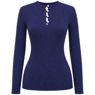 Mixray Knopf Detail Rundhals Pullover Marine S Mixray Knopf Detail Rundhals Pullover Marine S