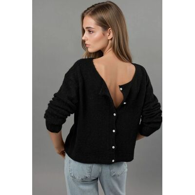 Hiccup Ultraweicher Rundhalsausschnitt mit Knöpfen wendbarer Cardigan Marine S Hiccup Ultraweicher Rundhalsausschnitt mit Knöpfen wendbarer Cardigan Marine S