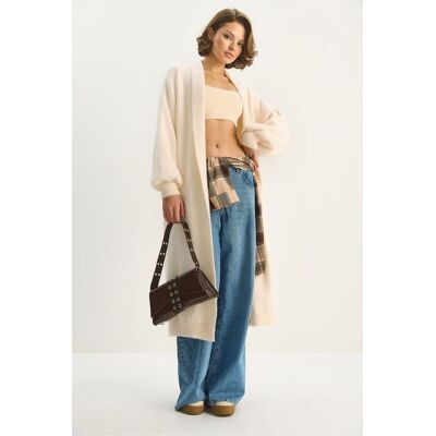 Bianco Lucci Oversize Strickcardigan Creme S/M Bianco Lucci Oversize Strickcardigan Creme S/M