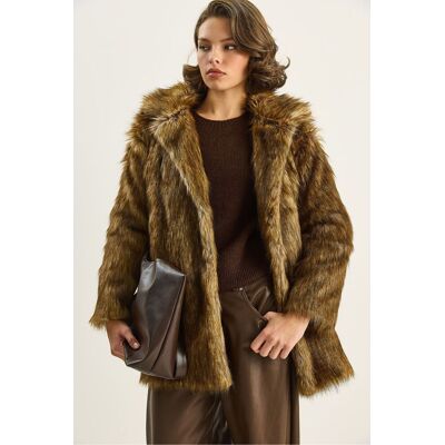 Bianco Lucci Faux-Fur-Mantel Braun S Bianco Lucci Faux-Fur-Mantel Braun S