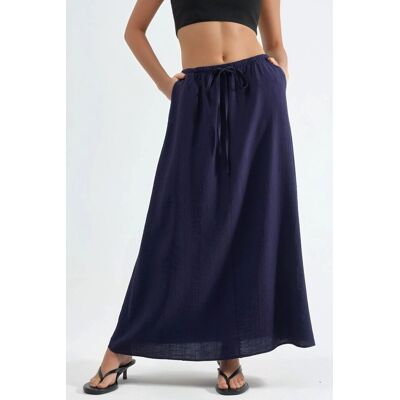 Busem Hoch taillierter A-Linien Maxi-Rock Marine M Busem Hoch taillierter A-Linien Maxi-Rock Marine M
