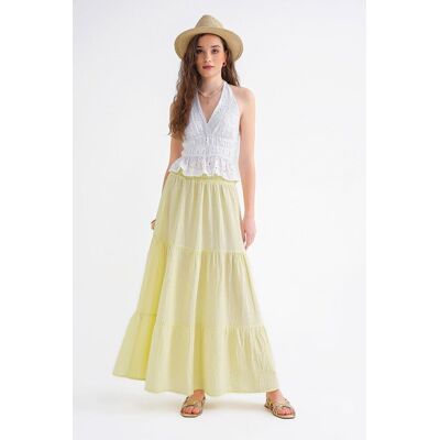 Mixray Maxi Baumwollrock Gelb M Mixray Maxi Baumwollrock Gelb M