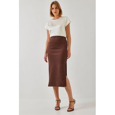 Bianco Lucci Maxi-Rock mit Schlitz Mehrfarben M Bianco Lucci Maxi-Rock mit Schlitz Mehrfarben M