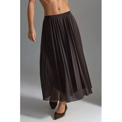 Busem Mid Waist Tüll Maxi Rock Braun M Busem Mid Waist Tüll Maxi Rock Braun M