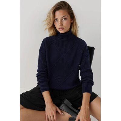 Hiccup Rollkragenstrickpullover Marine S/M Hiccup Rollkragenstrickpullover Marine S/M