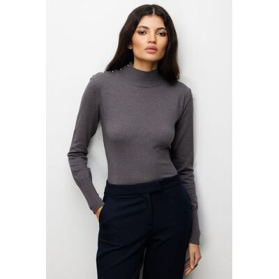 Mixray Turtleneck Strickpullover Dunkelgrau L Mixray Turtleneck Strickpullover Dunkelgrau L