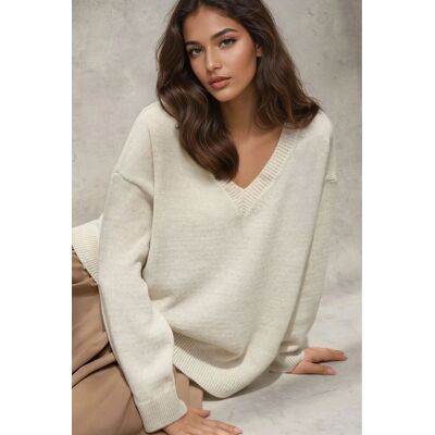 Hiccup Dicker Strick-V-Ausschnitt-Pullover Stein S Hiccup Dicker Strick-V-Ausschnitt-Pullover Stein S