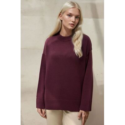 Hiccup Rundhals Gemütlicher Pullover Lila S Hiccup Rundhals Gemütlicher Pullover Lila S