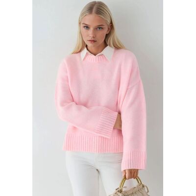 Hiccup Dickes Rundhals-Extra-Weich-Touch-Pullover Erröten L Hiccup Dickes Rundhals-Extra-Weich-Touch-Pullover Erröten L
