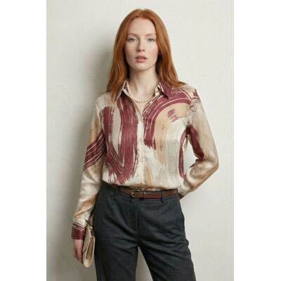 MyFashion Abstrakt Bedrucktes Hemd mit Knöpfen Rot S MyFashion Abstrakt Bedrucktes Hemd mit Knöpfen Rot S