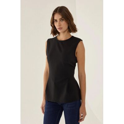 Hiccup Schwarzes Peplum-Top Schwarz XS Hiccup Schwarzes Peplum-Top Schwarz XS