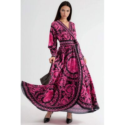 MSN Collection Midi-Kleid mit floralem Bindeband Rosa L MSN Collection Midi-Kleid mit floralem Bindeband Rosa L