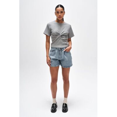 BENU Damen Blau Graue Denim Shorts Blau EU 34 / UK 6 BENU Damen Blau Graue Denim Shorts Blau EU 34 / UK 6