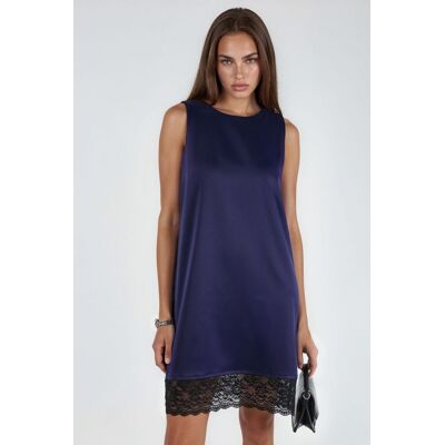 Hiccup Satinsommerkleid mit Spitze_DETAIL Marine L Hiccup Satinsommerkleid mit Spitze_DETAIL Marine L