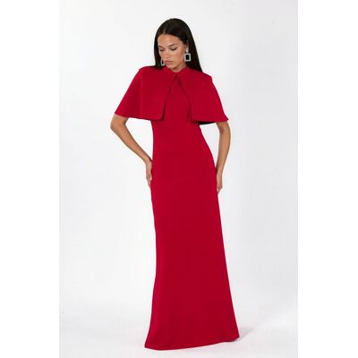 Hiccup Maxikleid mit Rundhalsausschnitt und Cape-Accessoire Rot M Hiccup Maxikleid mit Rundhalsausschnitt und Cape-Accessoire Rot M
