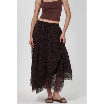 Hiccup Blumen Midi A-Linien Rock Kastanie M Hiccup Blumen Midi A-Linien Rock Kastanie M