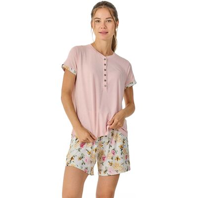 J&J Brothers Damen Sommer Kurzarm Schlafanzug JJB31 Rosa M J&J Brothers Damen Sommer Kurzarm Schlafanzug JJB31 Rosa M