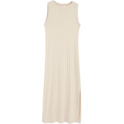 Ärmelloses Kleid cremefarben aus Rippstoff mit Polo Club Logo Creme M Ärmelloses Kleid cremefarben aus Rippstoff mit Polo Club Logo Creme M
