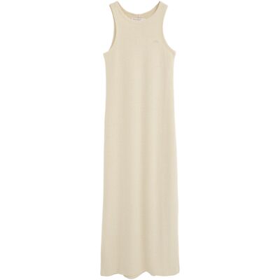 Kleid aus rustikalem Strickstoff cremefarben mit Polo Club Logo Creme M Kleid aus rustikalem Strickstoff cremefarben mit Polo Club Logo Creme M