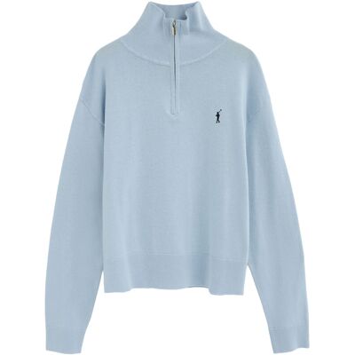 Polo Club Pullover hellblau mit Zip-Kragen und Rigby Go Stickerei Mittelblau M Polo Club Pullover hellblau mit Zip-Kragen und Rigby Go Stickerei Mittelblau M