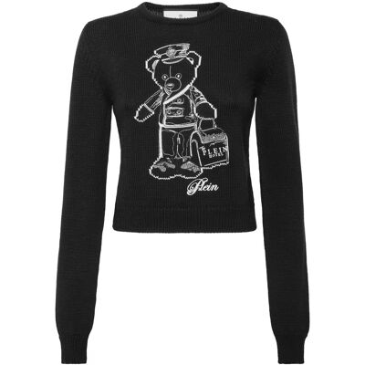 Philipp Plein Pullover Rundhalsausschnitt Ls Teddy Schwarz XS Philipp Plein Pullover Rundhalsausschnitt Ls Teddy Schwarz XS