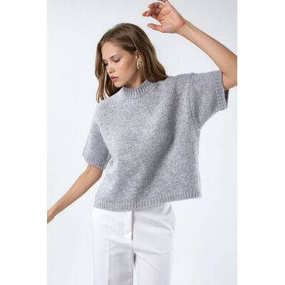 Hiccup Lässiger Crew-Neck Strickpullover Hellgrau S Hiccup Lässiger Crew-Neck Strickpullover Hellgrau S