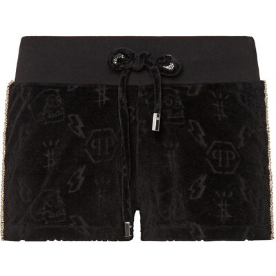 Philipp Plein Jogging Shorts Monogram Schwarz L Philipp Plein Jogging Shorts Monogram Schwarz L