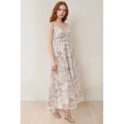 Hiccup Blumen V-Ausschnitt Maxikleid Mehrfarben M Hiccup Blumen V-Ausschnitt Maxikleid Mehrfarben M
