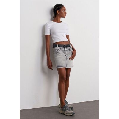 Dilvin Damen Mini Jeansrock mit mittelhoher Taille Mehrfarben M Dilvin Damen Mini Jeansrock mit mittelhoher Taille Mehrfarben M