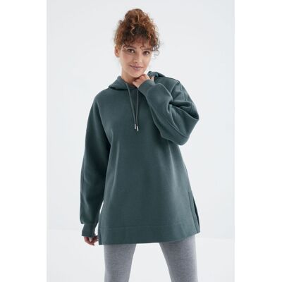 Tommy Life Übermaß Kapuzenpullover mit Tasche Grün M Tommy Life Übermaß Kapuzenpullover mit Tasche Grün M