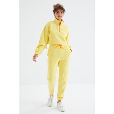 Tommy Life Übergrößen Fleece Sweatshirt und Hose Set Gelb XL Tommy Life Übergrößen Fleece Sweatshirt und Hose Set Gelb XL