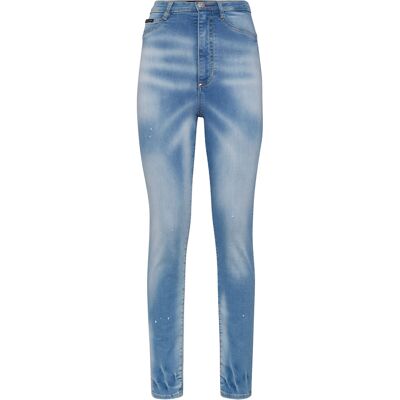 Philipp Plein Super High Waist Jegging Hellblau 26 (Größe) Philipp Plein Super High Waist Jegging Hellblau 26 (Größe)