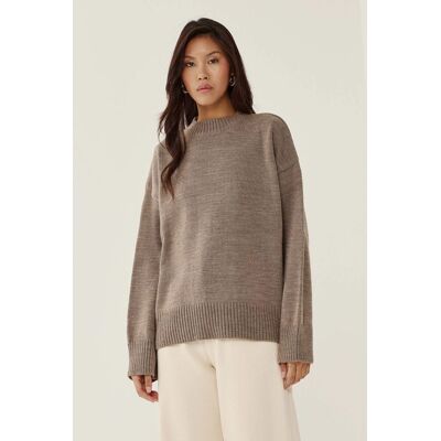 Hiccup Rundhals Gemütlicher Pullover Braun M Hiccup Rundhals Gemütlicher Pullover Braun M