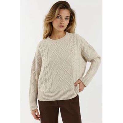 Hiccup Haarzopf Detaillierter Rundhalsausschnitt Pullover Natürlich M Hiccup Haarzopf Detaillierter Rundhalsausschnitt Pullover Natürlich M