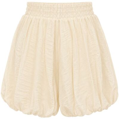 Mixray Damen Hohe Taillen Mini-Shorts Creme M Mixray Damen Hohe Taillen Mini-Shorts Creme M