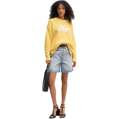 Hugo - "Sareedi" Sweatshirt für Damen, Übergroß (Gelb) Gelb EU 40 / UK 12 Hugo - "Sareedi" Sweatshirt für Damen, Übergroß (Gelb) Gelb EU 40 / UK 12