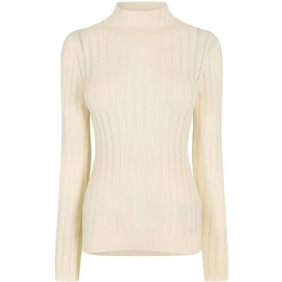 Boss - Pullover Top für Damen, Stehkragen, Schmal, Langärmlig (Weiß) Weiß EU 34 / UK 6 Boss - Pullover Top für Damen, Stehkragen, Schmal, Langärmlig (Weiß) Weiß EU 34 / UK 6