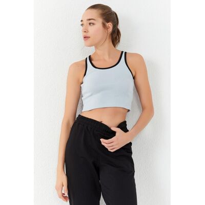 Tommy Life Rippenshirt ohne Ärmel Hellblau XS Tommy Life Rippenshirt ohne Ärmel Hellblau XS
