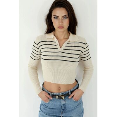 Hiccup Strickpullover mit strukturiertem Material und halbem Rollkragen Natürlich M Hiccup Strickpullover mit strukturiertem Material und halbem Rollkragen Natürlich M