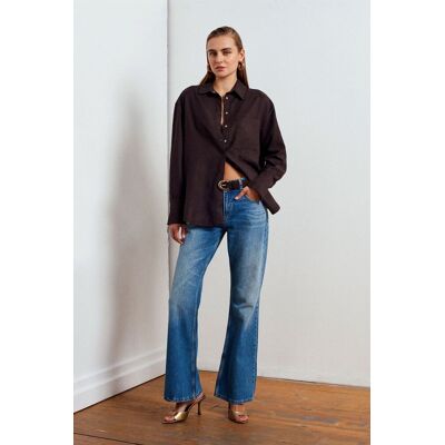 Dilvin Tiefe Taille Schlagjeans Mittelblau S Dilvin Tiefe Taille Schlagjeans Mittelblau S