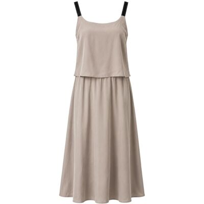 Mixray Ärmelloses A-Linien-Maxikleid mit quadratischem Ausschnitt Stein M Mixray Ärmelloses A-Linien-Maxikleid mit quadratischem Ausschnitt Stein M