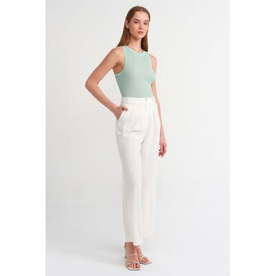 Dilvin Rippstrick Ärmellose Bluse Minze Einheitsgröße Dilvin Rippstrick Ärmellose Bluse Minze Einheitsgröße