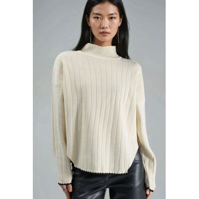 MyFashion Oversized-Pullover mit Stickdetails Beige Einheitsgröße MyFashion Oversized-Pullover mit Stickdetails Beige Einheitsgröße